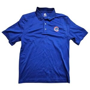 Majestic Chicago Cubs MLB Mens Blue Performance Polo Shirt MBM3 Size Medium